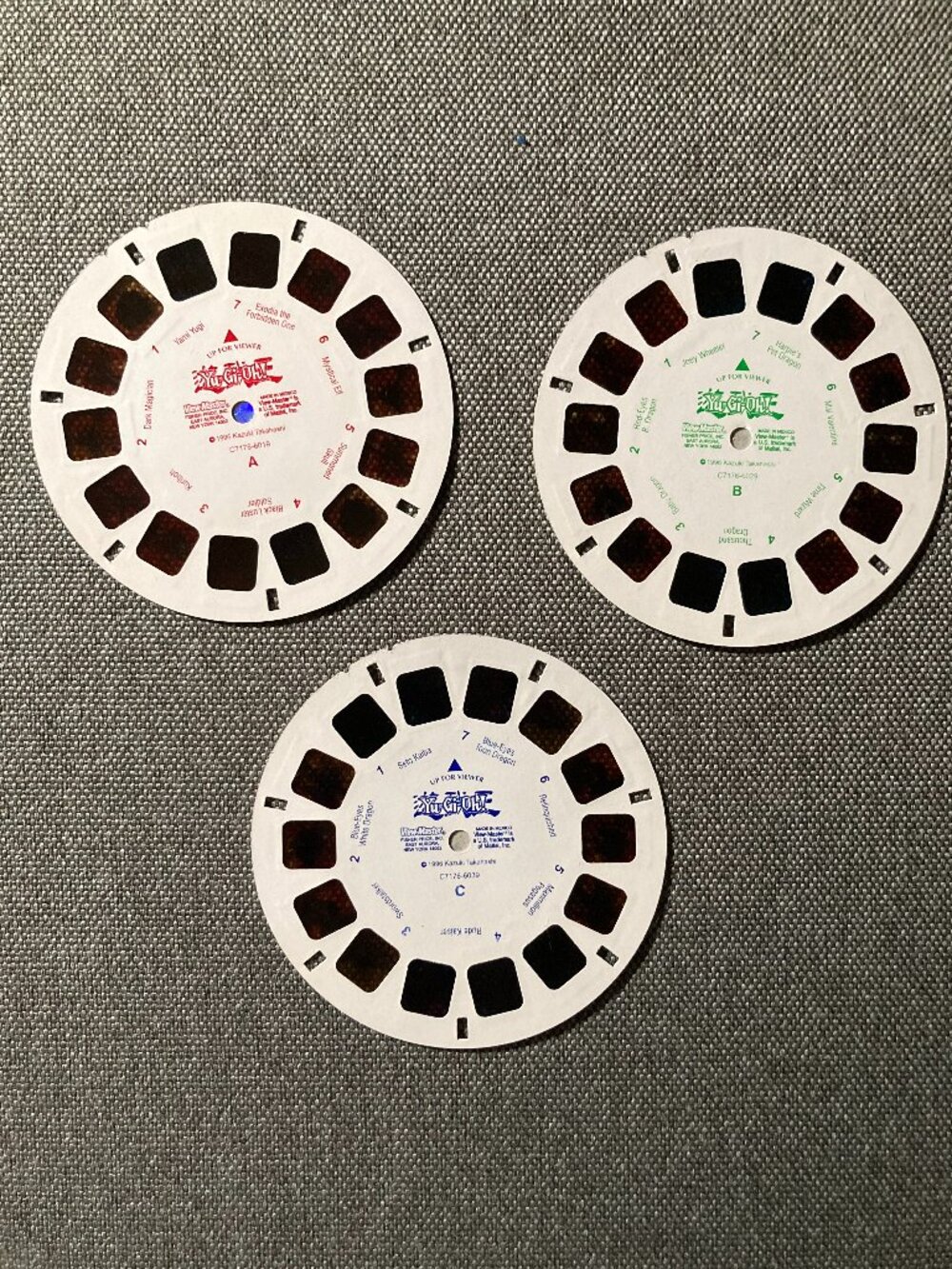 Yu-Gi-Oh! 1996 3D View-Master- 3 Reels and Case